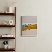 "Sandy Beach" - Art Print in Mustard Yellow by Caryn Owen - In a Room