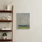 "Rosy Tomorrow I" - Art Print in Grey Blue by Stephanie Goos Johnson - In a Room