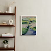 "Meandering Through" - Art Print in spring green by Alysia Quisenberry - In a Room
