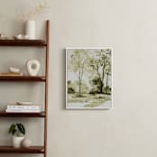 "Sun Kissed Meadow 1" - Art Print in Olive Green by Arohika Verma - In a Room