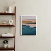 "Golden Seascape Diptych I" - Art Print in Mustard Yellow by Caryn Owen - In a Room