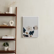 "Abstract Botanical Floral Diptych I" - Art Print in dark navy blue by Caryn Owen - In a Room