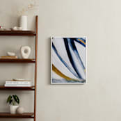 "Modern Stripes" - Art Print in Indigo Ochre by Mary Gaspar - In a Room