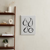 "Still-life with four pears" - Art Print in Black and Off-white by Sonya Percival - In a Room