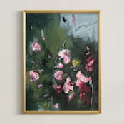 "Dancing in the Green" - Art Print in Green by Mary Ketch - Framed