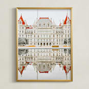 "Seeing Double" - Art Print in Saffron by Sadye Sagov - Framed