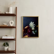 "Dark Fall Flowers" - Art Print in dark denim by Katie Buckman - In a Room