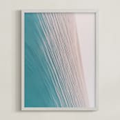 "Striations" - Art Print in Turquoise by Courtney Crane - Framed