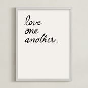 "Love one, Love all" - Art Print in white by Maja Cunningham - Framed