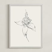 "Fuchsia 1 of 2 Diptych" - Art Print in off white / black by Miranda Mol - Framed