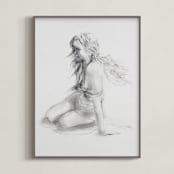 "Greek Goddess" - Art Print in Graphite by Ramnik Velji - Framed