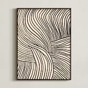 "Flowing Lines" - Art Print in Onyx by Iveta Angelova - Framed
