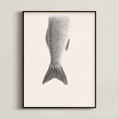 "Fin" - Art Print in Linen White by jinseikou - Framed