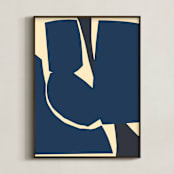 "Still III" - Art Print in Indigo by Deborah Velasquez - Framed