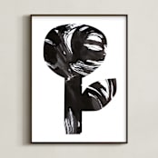 "Bold and Graphic Flowers II" - Art Print in Obsidian by Alexandra Dzh - Framed
