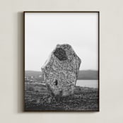 "Standing Stones I" - Art Print in Black and White by Kamala Nahas - Framed