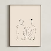 "LES FILLES" - Art Print in Papyrus by Annie Clark - Framed