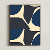 "Still I" - Art Print in Indigo by Deborah Velasquez - Framed