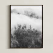 "Hillside Fog" - Art Print in Grey by Jennifer Morrow - Framed