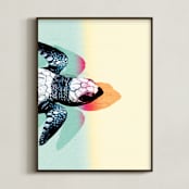 "New Life" - Art Print in Light Aqua by The Savage Label - Framed
