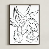 "Parrot Tulips" - Art Print in Black by Lynne Millar - Framed