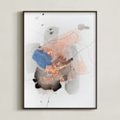 "Divide #2" - Art Print in Glacial Reflection by Christine Olmstead - Framed