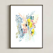 "Desert Patterns" - Art Print in Citron by Kara Aina - Framed