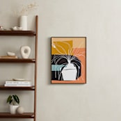 "Plant Life in White Ink" - Art Print in Peach cobbler by Deborah Velasquez - In a Room