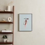 "Pistol Pete Red" - Art Print in Freshwater Blue by Andrew McClintock - In a Room