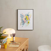 "Desert Patterns" - Art Print in Citron by Kara Aina - In a Room