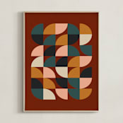 "Autumn" - Art Print in Maroon by Beth Vassalo - Framed