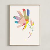 "Botanical Burst I" - Art Print in Cream by Creo Study - Framed