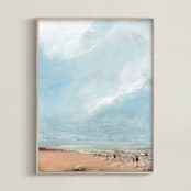 "Rocky Beach" - Art Print in Sky by Lindsay Megahed - Framed