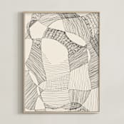"Random Land II" - Art Print in Ivory Black by Catilustre - Framed