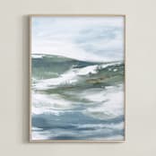 "Spring Freshet" - Art Print in Smokey Blue by Karen Kaul - Framed