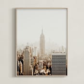 "New York City in Gold" - Art Print in Gold by Becca Beers - Framed