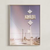 "Desert Cafe" - Art Print in Sky by Lissabeth Anglin - Framed