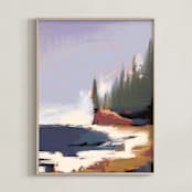 "Lost Coast" - Art Print in Navy by Shawnee Mills - Framed