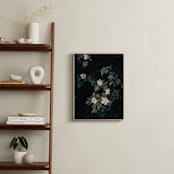 "Moody white roses" - Art Print in deep green by Hanke Arkenbout - In a Room