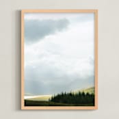 "Highland View 2" - Art Print in Cloud Gray by Jacquelyn Sloane Siklos - Framed
