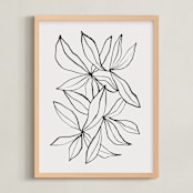 "tranquil leaves" - Art Print in Linen by Cass Loh - Framed
