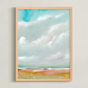 "Sea Shore" - Art Print in Sky by Lindsay Megahed - Framed