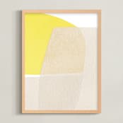 "Sunshine Wicker I" - Art Print in Limoncello by Carrie Moradi - Framed