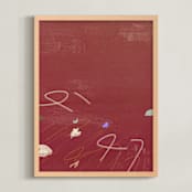 "Room Eleven 1" - Art Print in Crimson Red by Shiho Whitehead - Framed