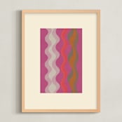 "Vibrant Waves" - Art Print in Magenta by Baumbirdy - Framed