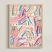 "Color Puzzle" - Art Print in Warm Tropics by Ro Pacifico - Framed