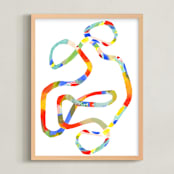 "Tangle" - Art Print in Rainbow by Nadia Hassan - Framed