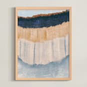 "Light Rustic Formation I" - Art Print in Slate Blue by Angel Walker - Framed