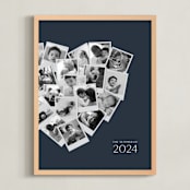 "Modern Heart Snapshot Mix® Cool Tones" - Framed Photo in Midnight Blue by Minted - Framed