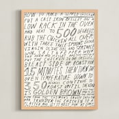 "Roast Chicken" - Art Print in Cream by Elliot Stokes - Framed